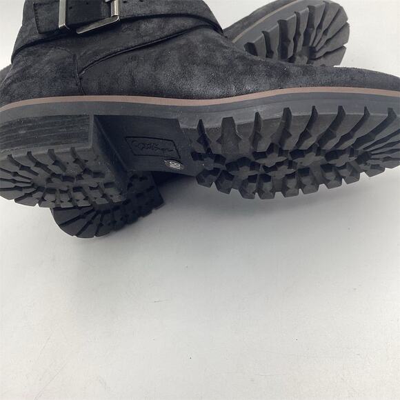 Crown Vintage Women's Black Mid-Calf Boots Size 8M Zip Buckle Detail - Picture 9 of 9